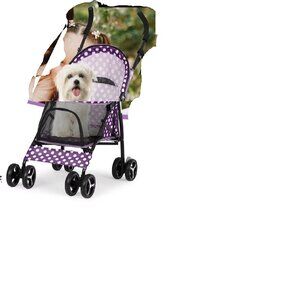 NWT Small  pet dog/cat stroller purple polka dot  Box not open